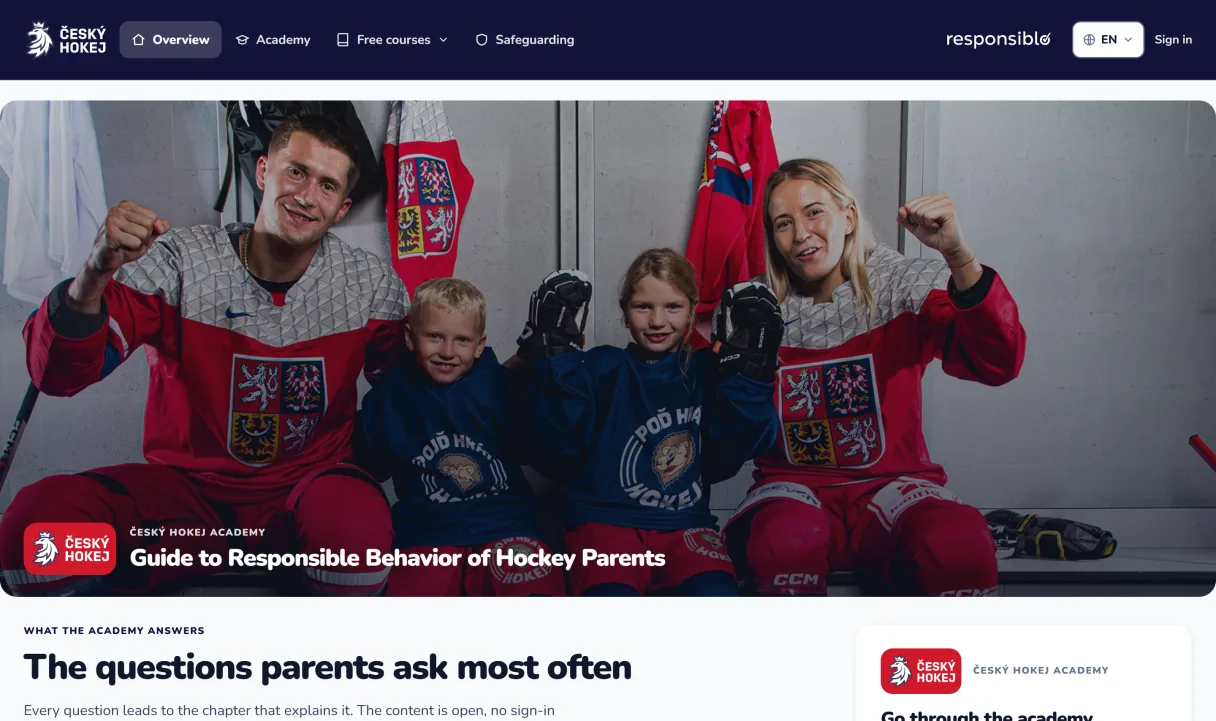 Czech Ice Hockey club academy