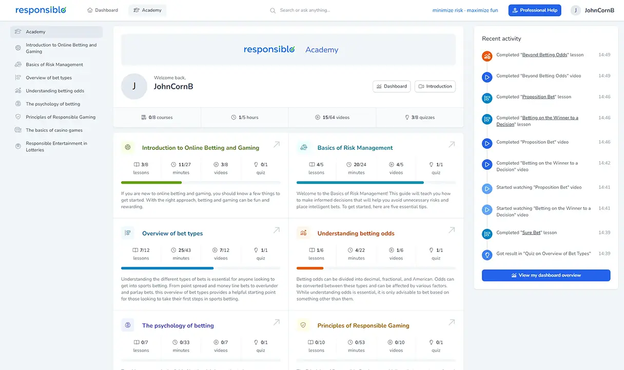 Conozca el sistema más avanzado para la educación sobre el juego responsable